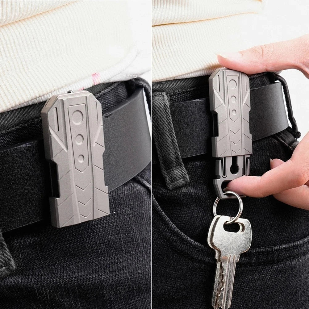 Portable Outdoor Keychain Tool with Waist Belt Buckle TC4 Ti Alloy