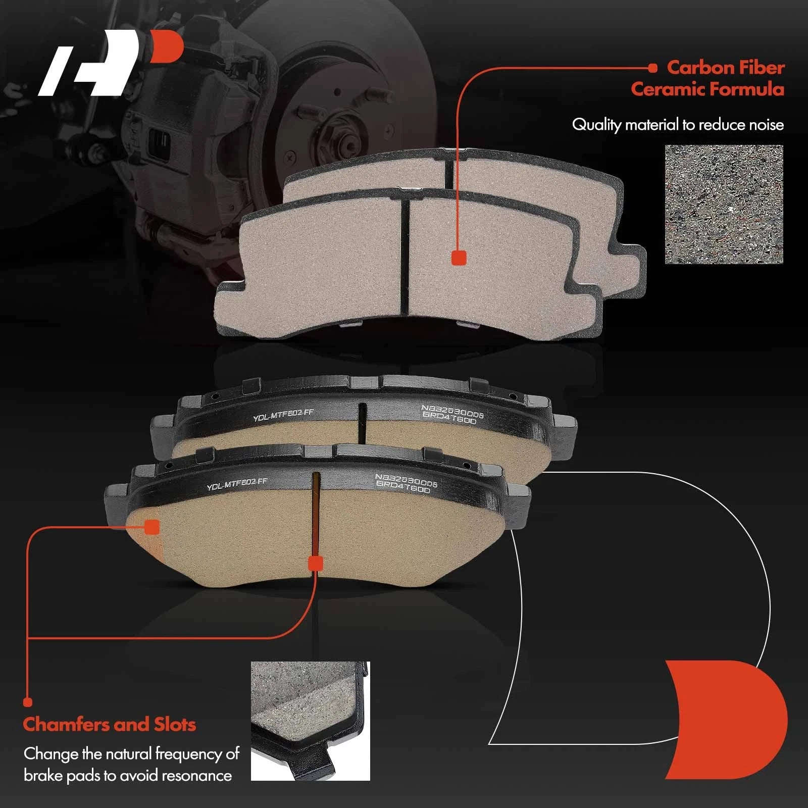 Ceramic Brake Pads Kit for Toyota Camry Celica (2012-2025)