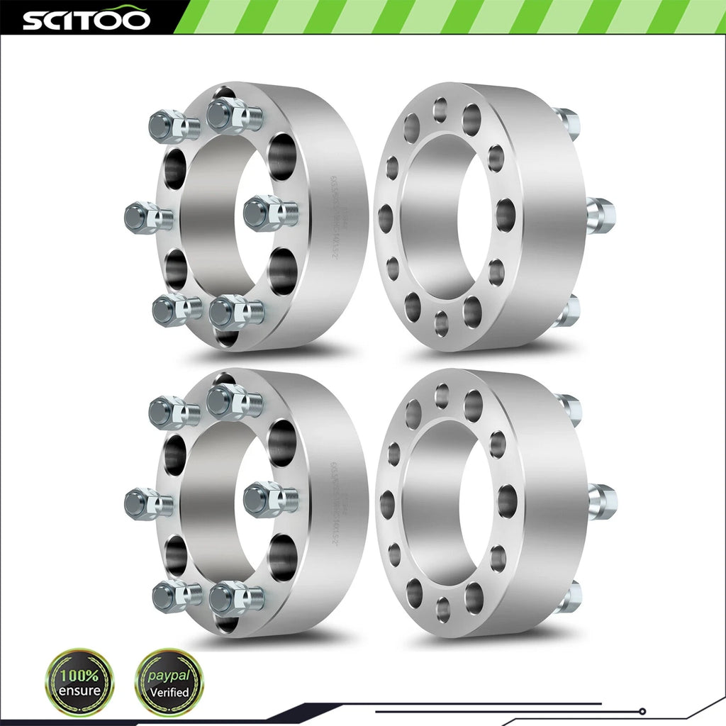 4X 2" Thick Wheel Spacers 6x5.5 14x1.5 for Silverado Sierra 1500 (2007–2019)