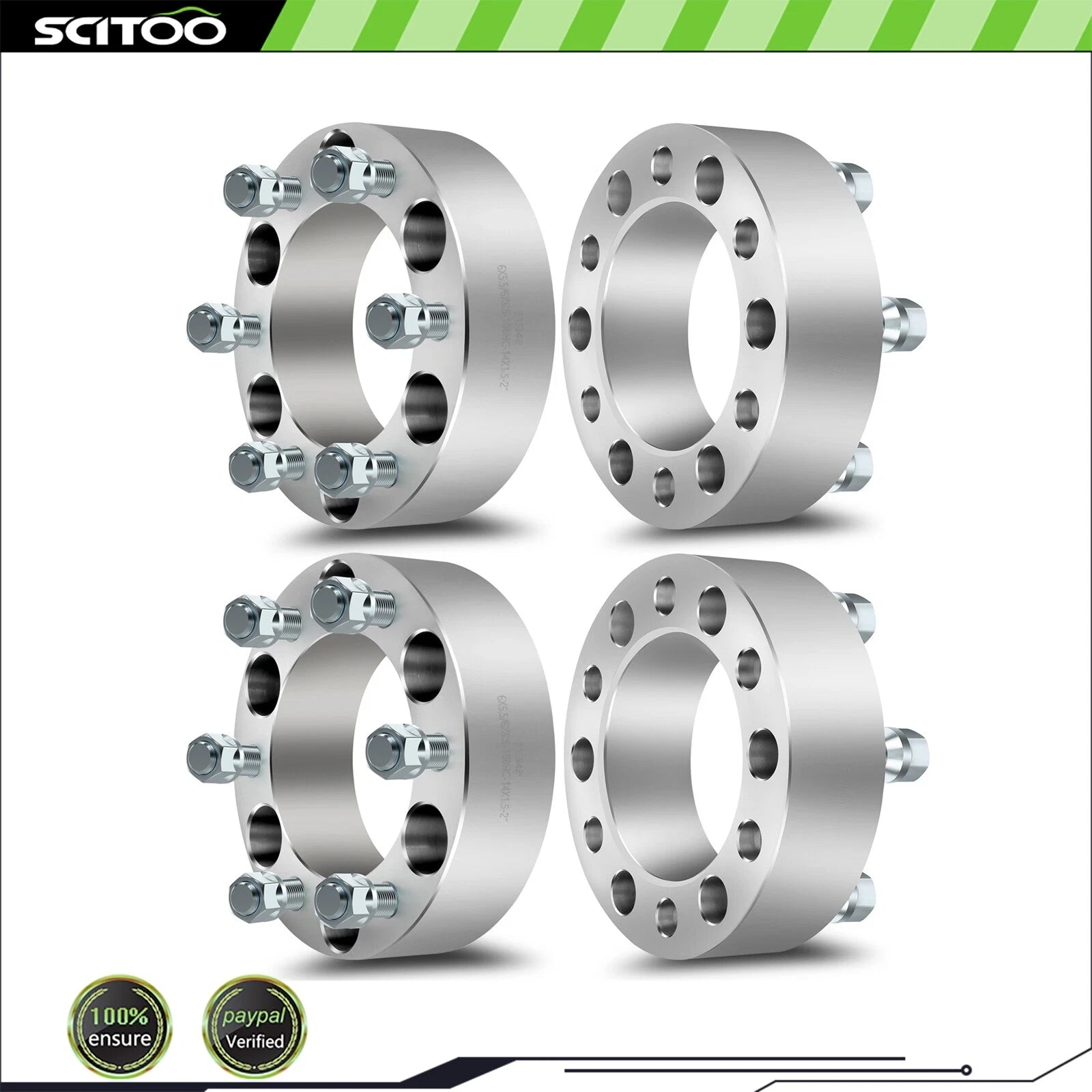 4X 2" Thick Wheel Spacers 6x5.5 14x1.5 for Silverado Sierra 1500 (2007–2019)
