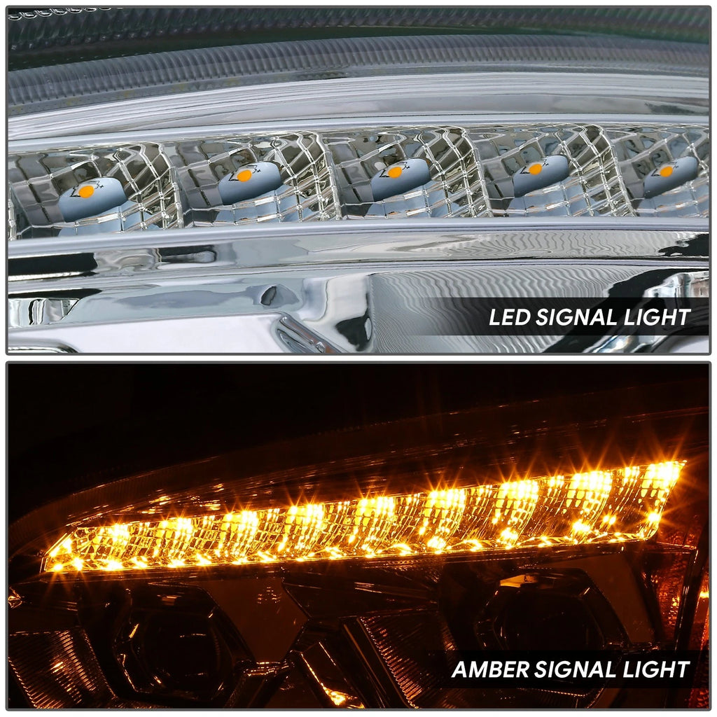 LED Sequential Chasing Projector Chrome Amber Headlights for Kenworth T660 (2008–2017)