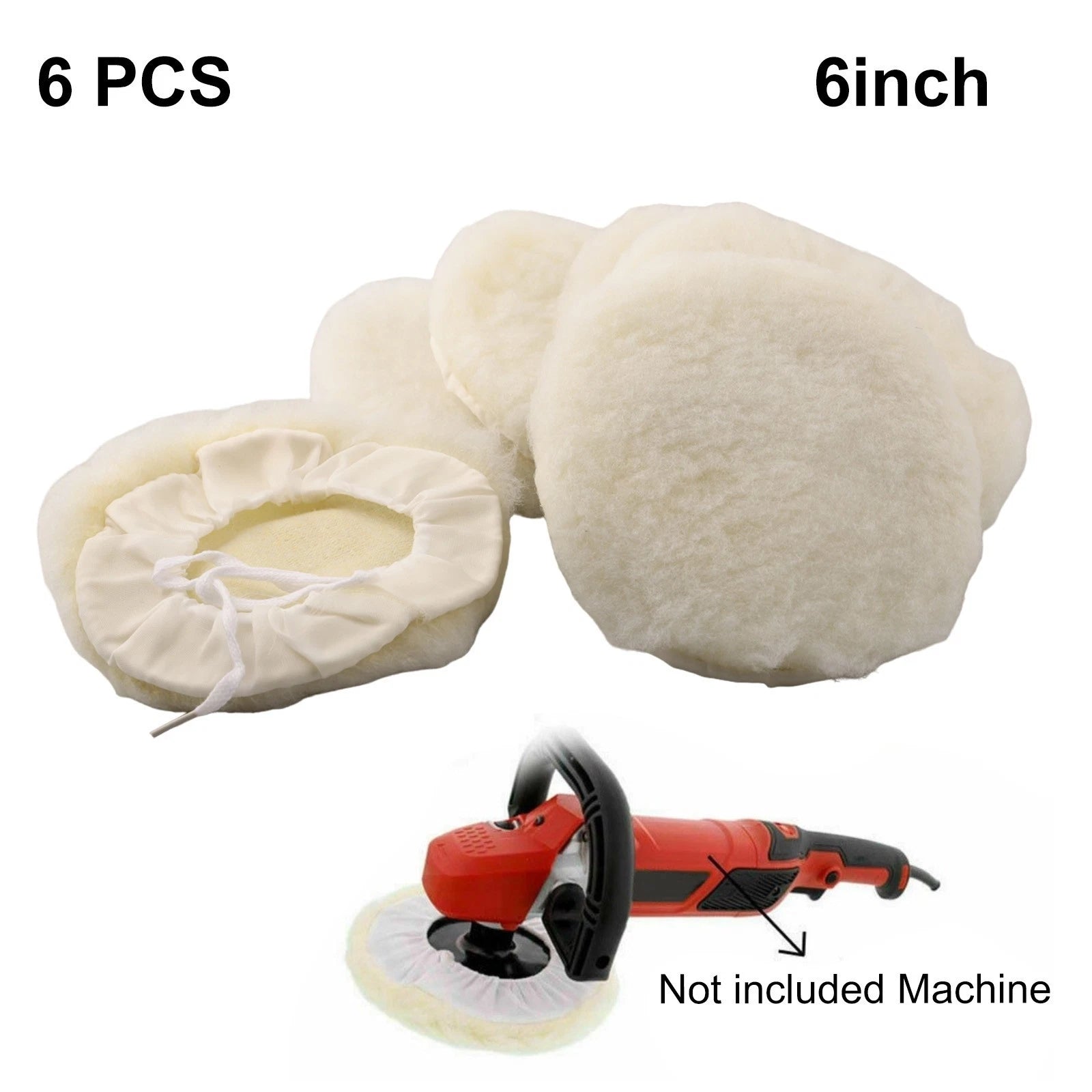 Set of 6 Polishing Buffing Pads for Polisher Wheel 6 Inch