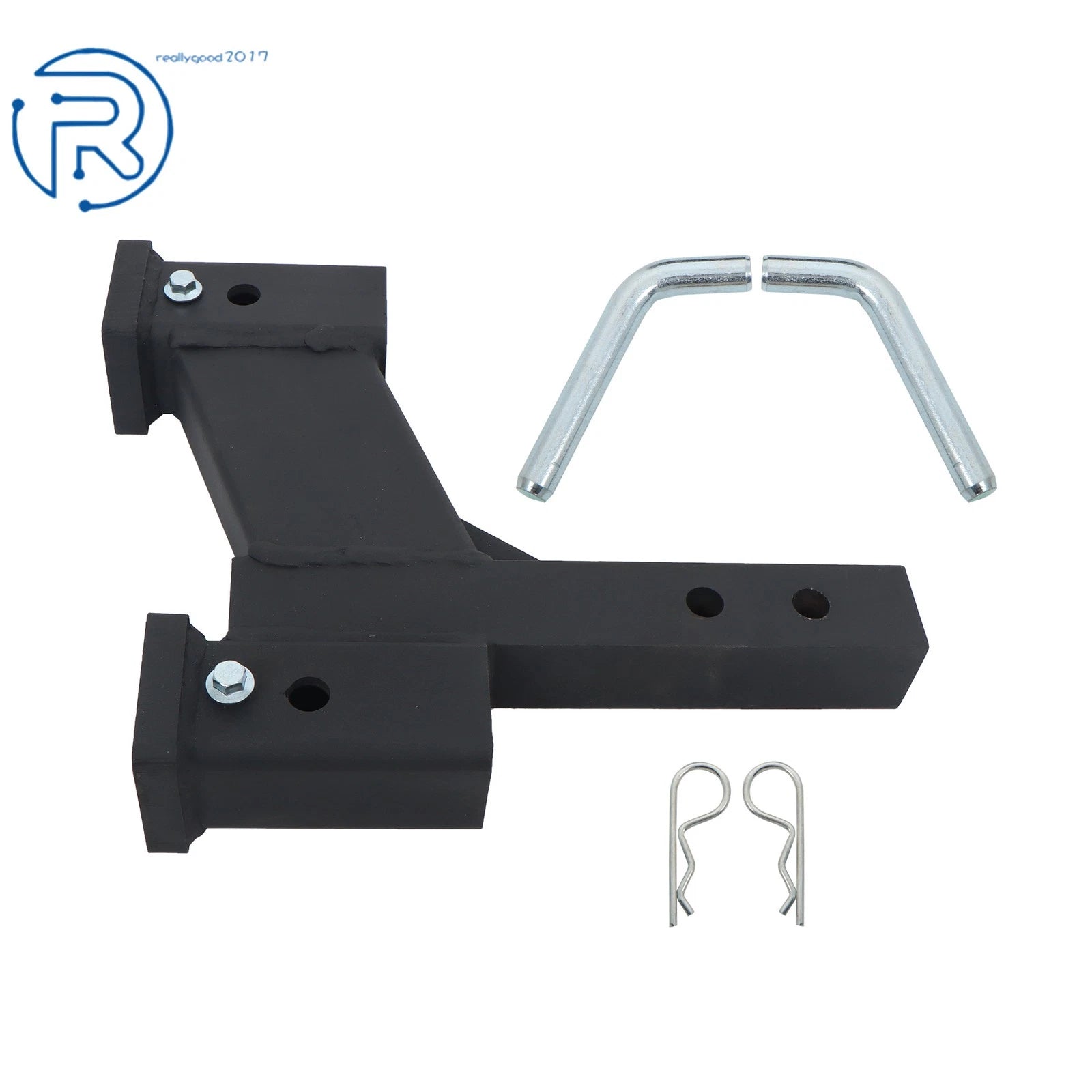 Adjustable Dual Hitch Extender for Towing (2in to 8in Rise/Drop)