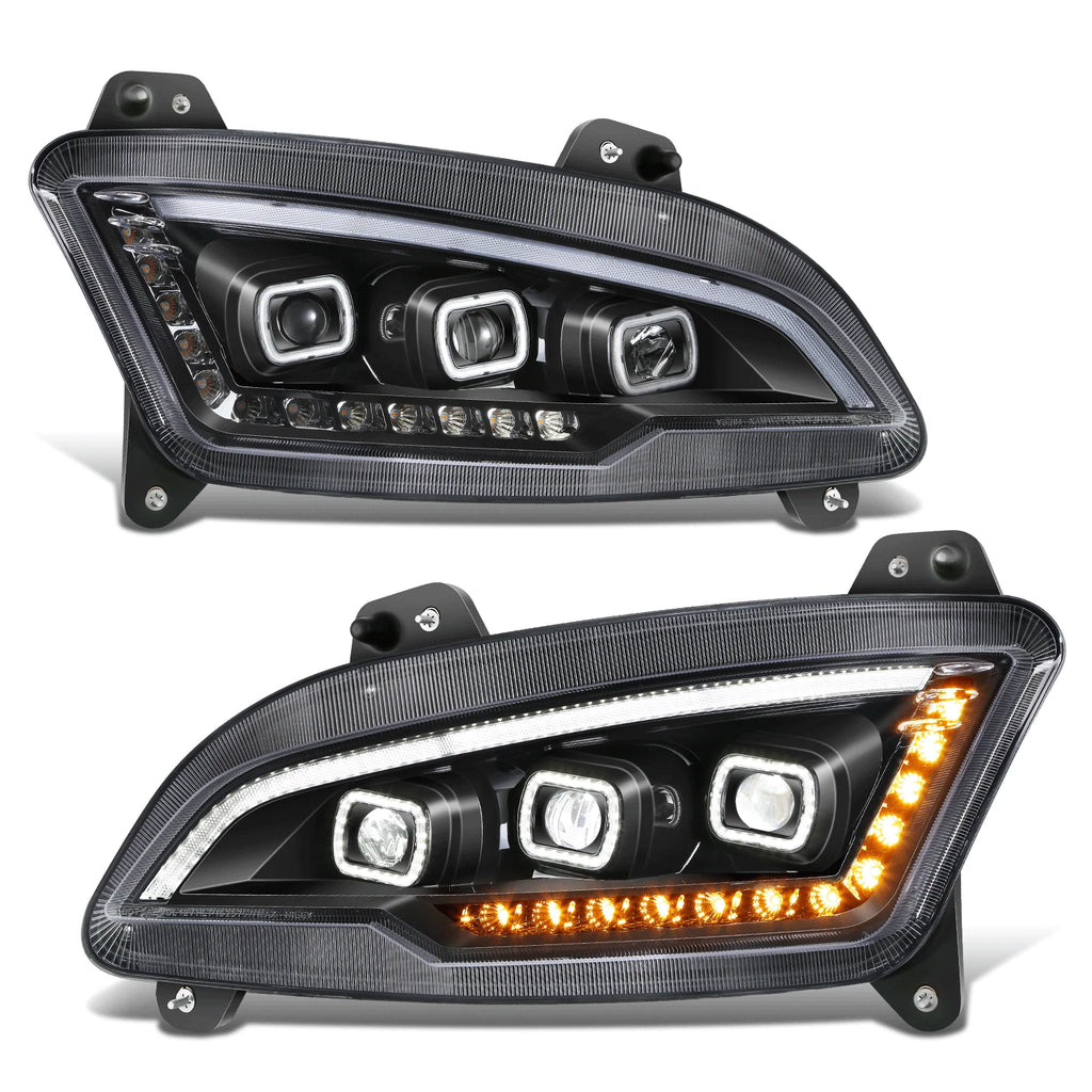 Sequential Chasing Turn Signal LED Projector Headlight for Peterbilt 579 (2022–2025)