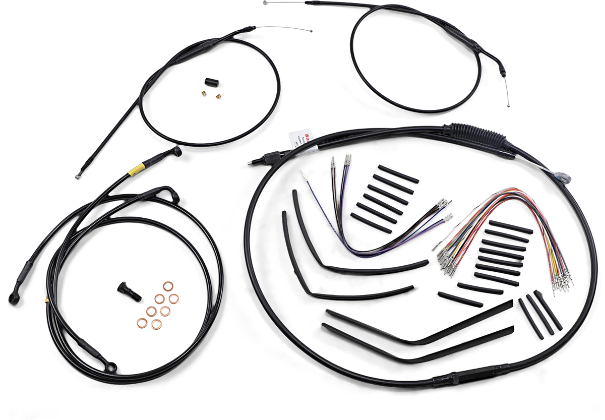 Burly Brand Jail Bar Cable Kit for Harley Dyna (1996–2005) - 12" Black Vinyl