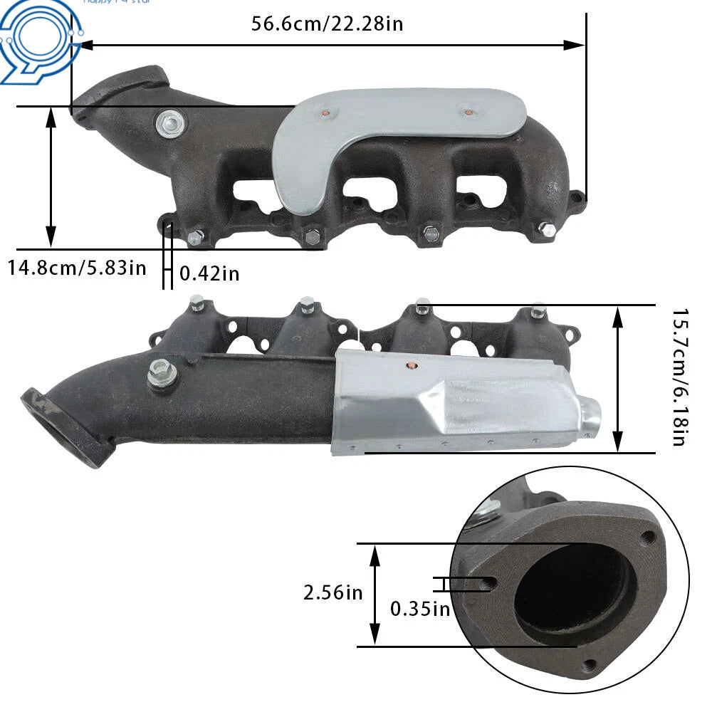 2X Exhaust Manifold Kit for Chevrolet C1500 GMC K3500 (1988–1995)