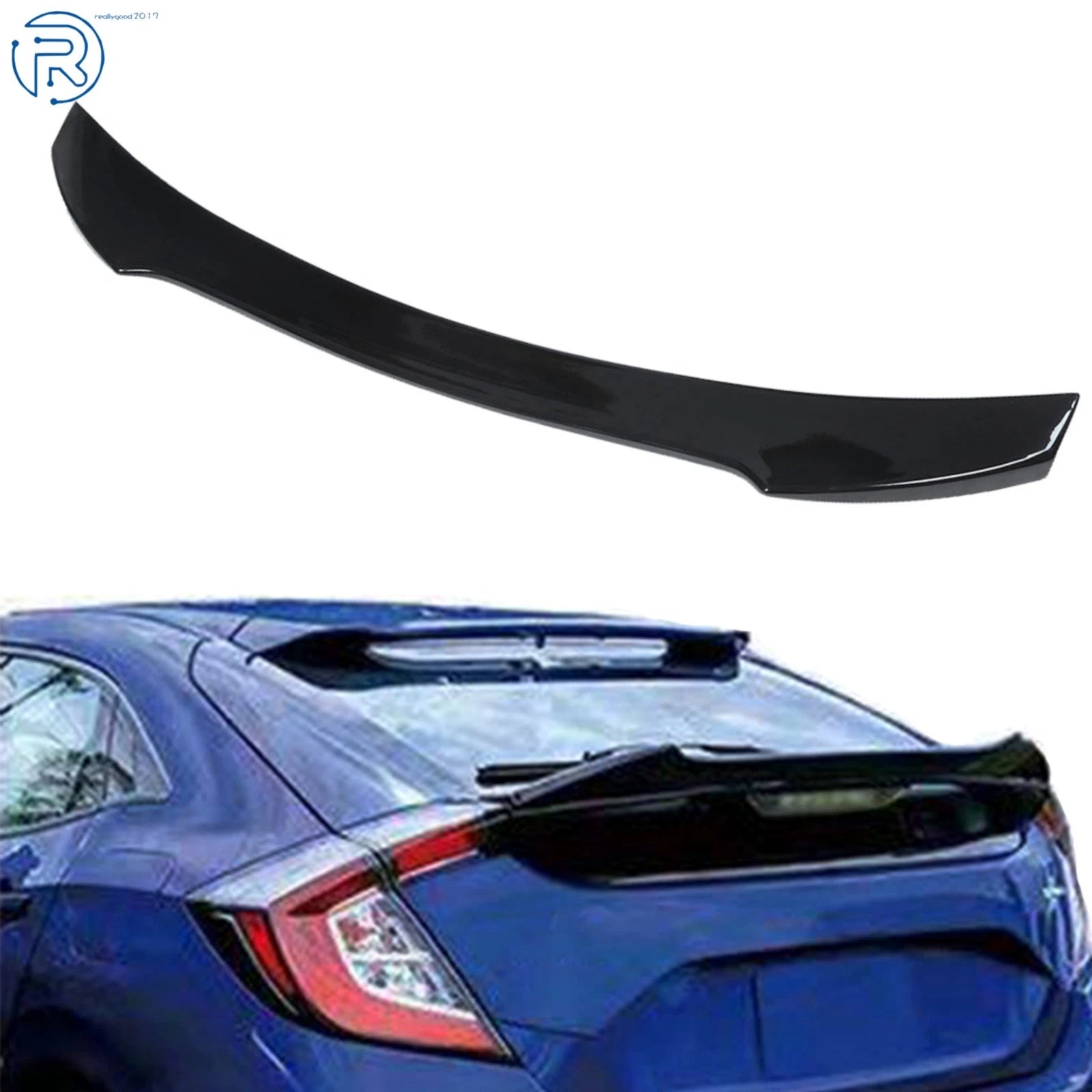 Glossy Black Rear Spoiler Wing for Honda Civic (2017–2021)