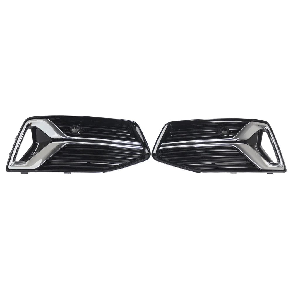 2X Front Fog Light Grille Cover Chrome Trim for Audi A6 S6 C8 (2019–2023)