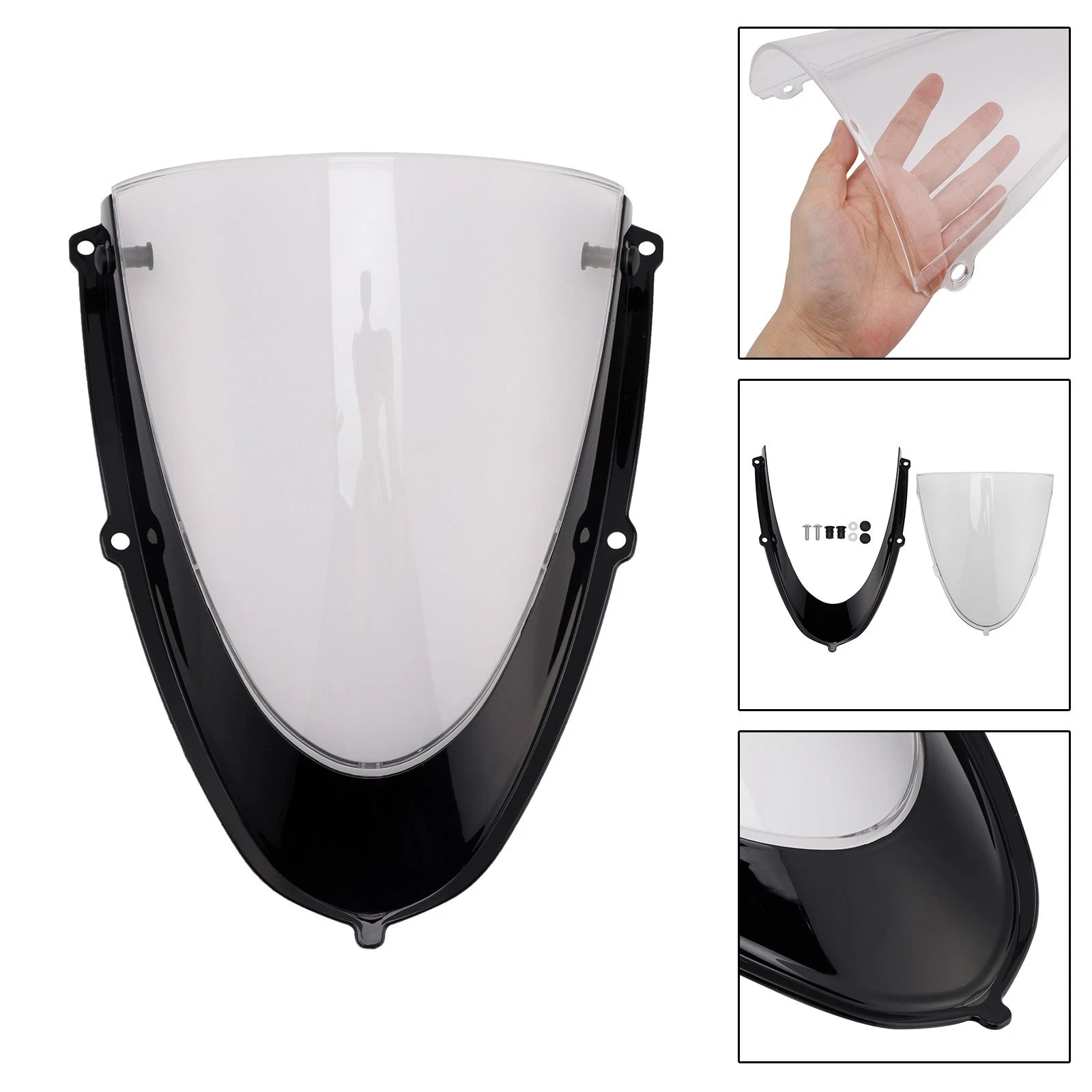 Headlight Fairing Windshield for Aprilia RS 660 (2020–2024) Gloss Black/Clear