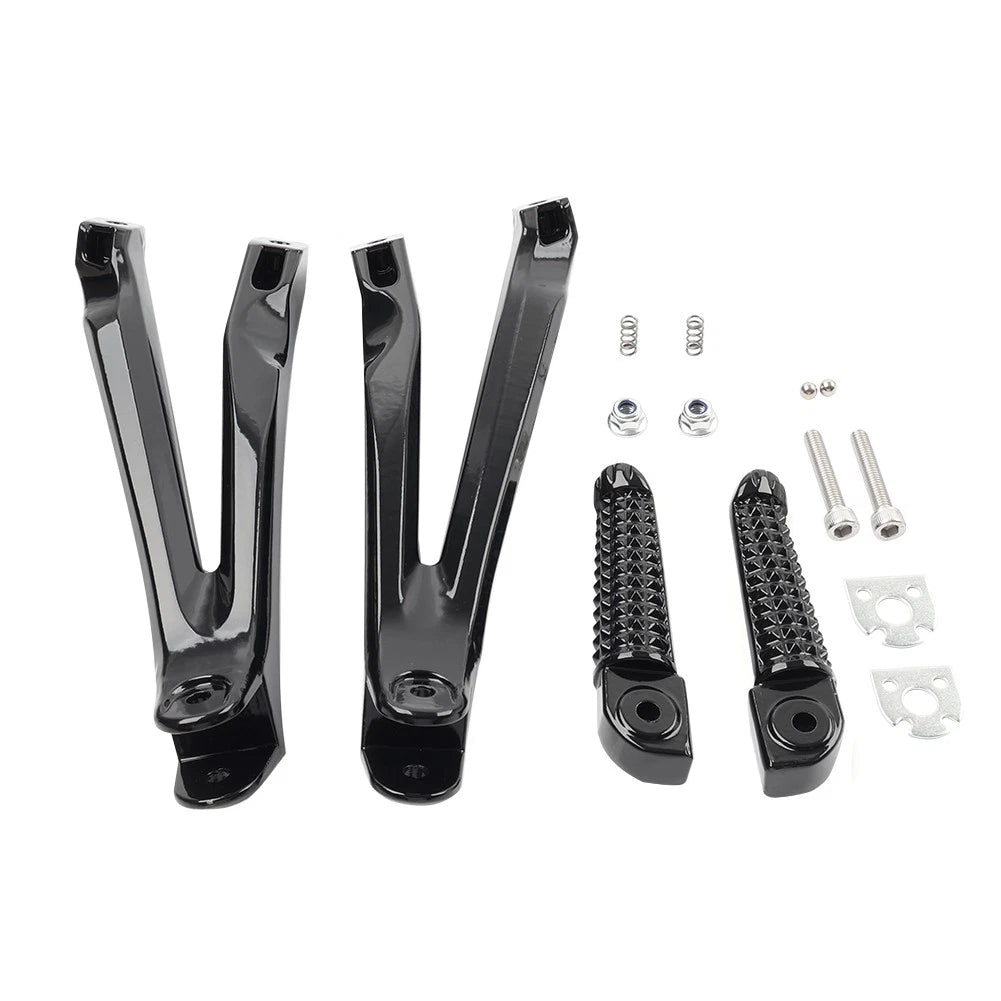 Rear Passenger Footrests Foot Pegs Bracket for Yamaha YZF R1 (2004–2008) Black
