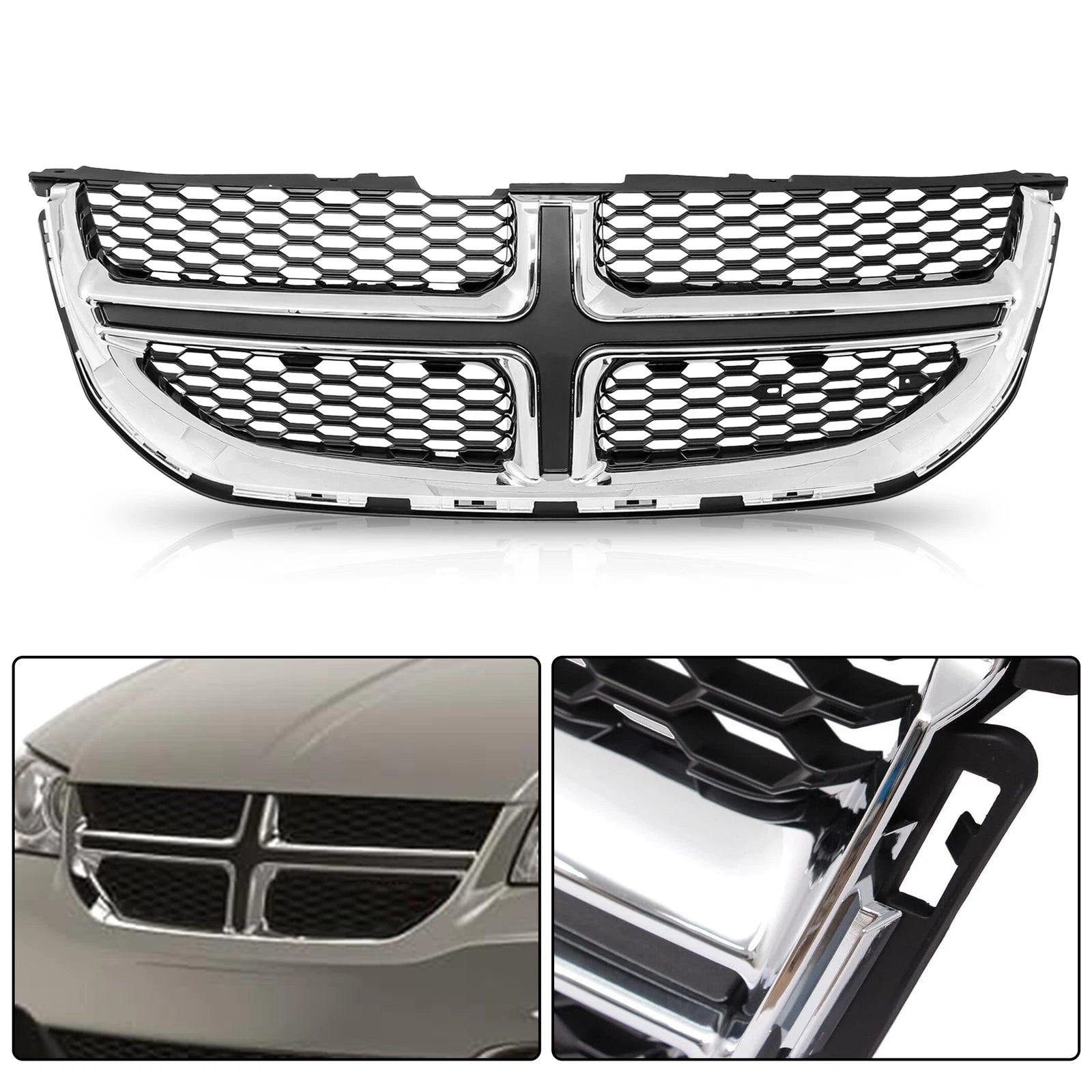 Chrome Front Bumper Grille for Dodge Grand Caravan (2011-2020)