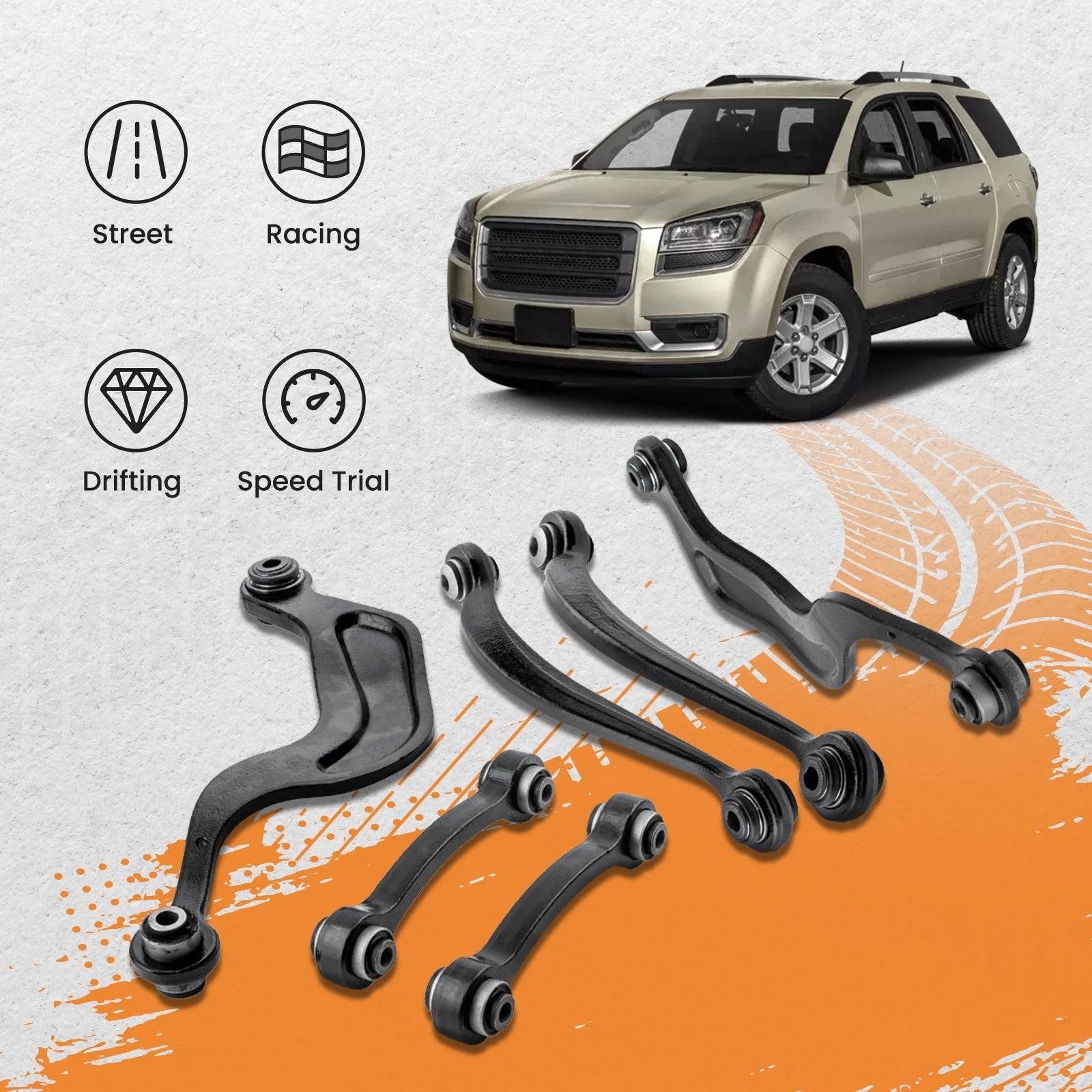 Set of 4 Control Arms for GMC Acadia Traverse Enclave (2007–2017)