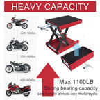 Scissor Lift Jack Hoist Stand for Motorcycle ATV (1100LB, 9" Wide Deck)