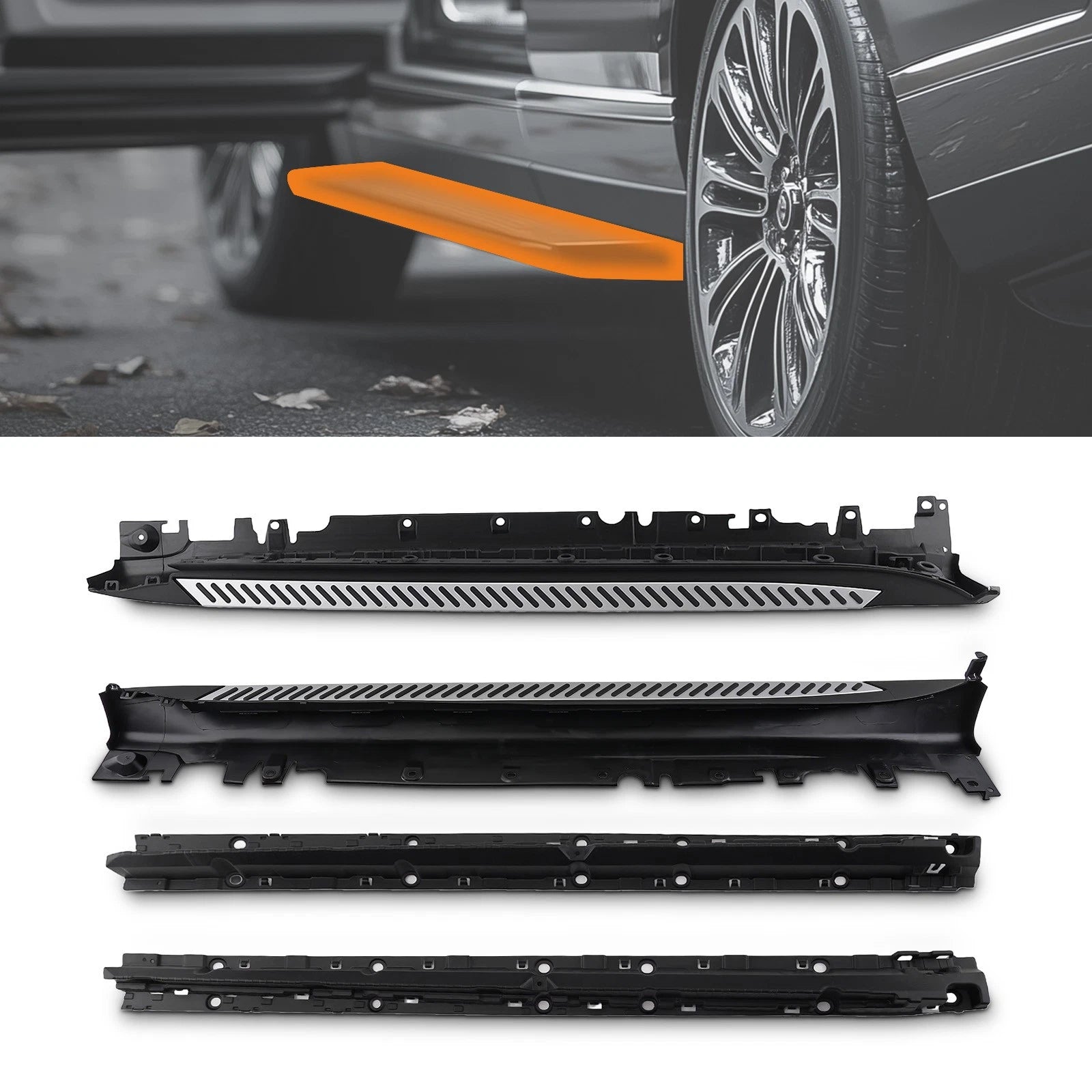 Aluminum Side Steps for BMW X5 F15 F85 2014-2018 Black Running Board Non-Slip