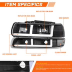 3D LED Bar Projector Headlights for Ford F-150/Mark LT (2004–2008)