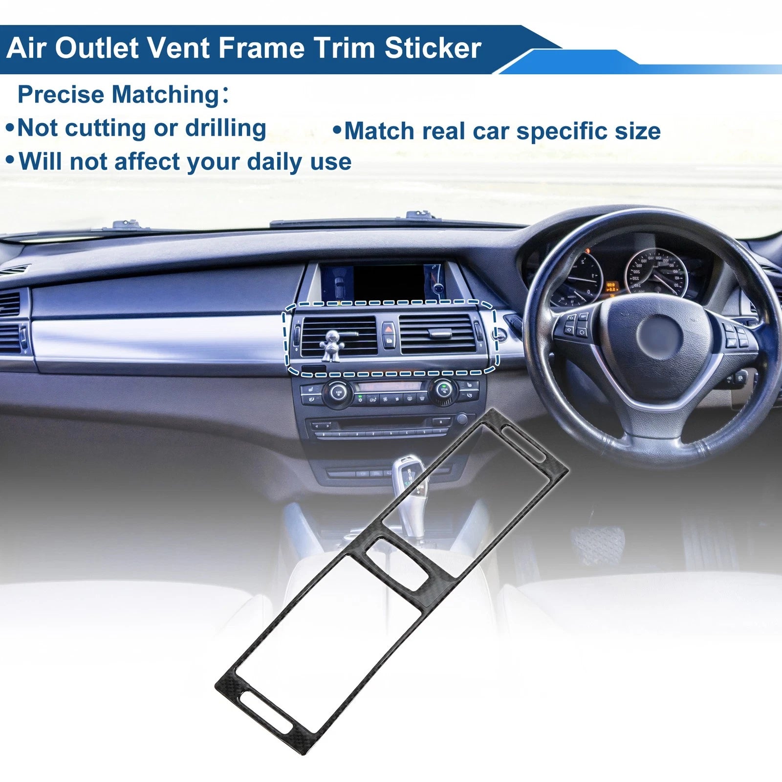 Air Condition Outlet Vent Trim Cover Frame for BMW X5 E70 (2007–2013) Black
