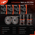 Set of 4 Engine Oil Filters for Volkswagen Jetta (1980–2005, 2011–2015)