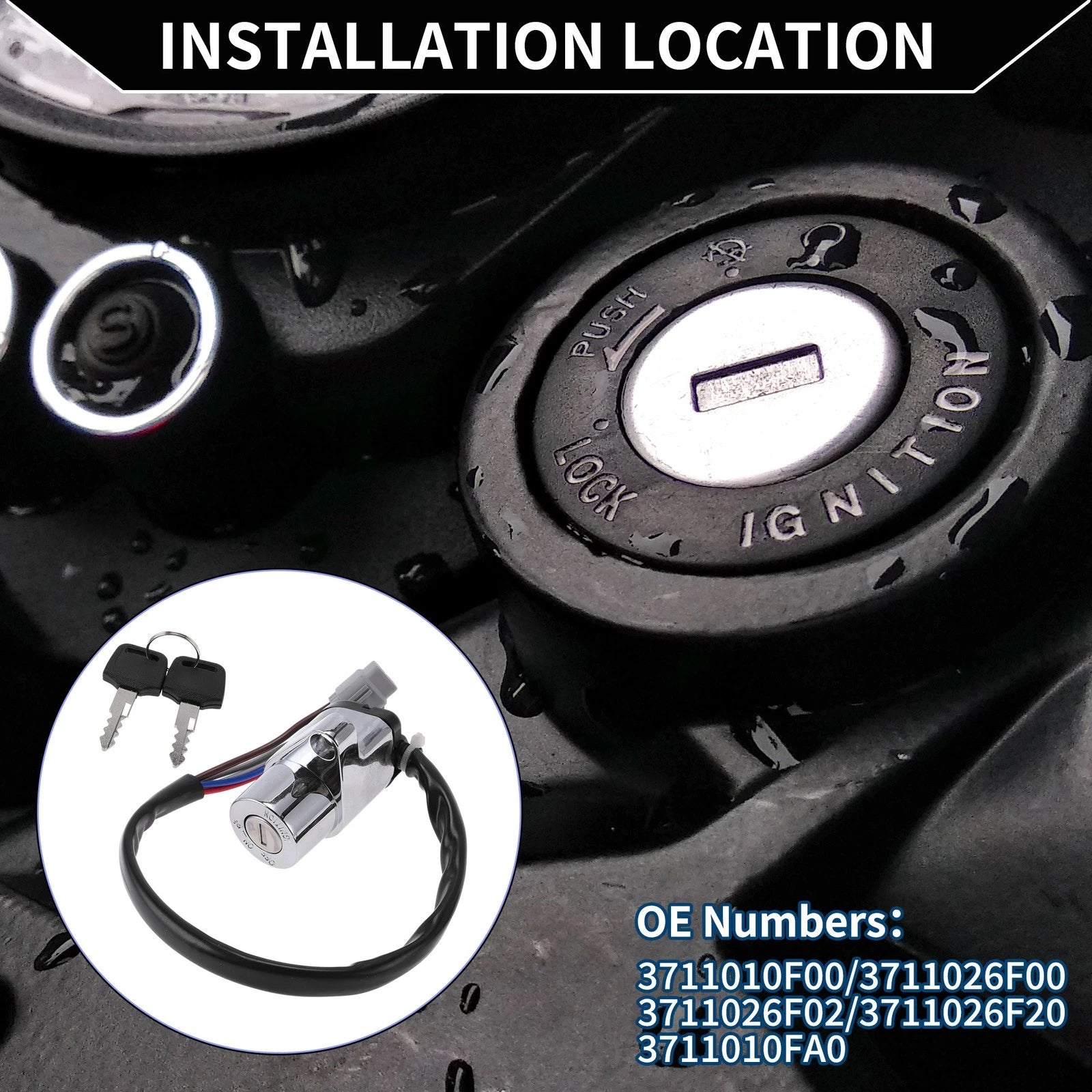 Ignition Key Switch No. 3711010F00 for Suzuki Intruder VL1500 (1998–1999)