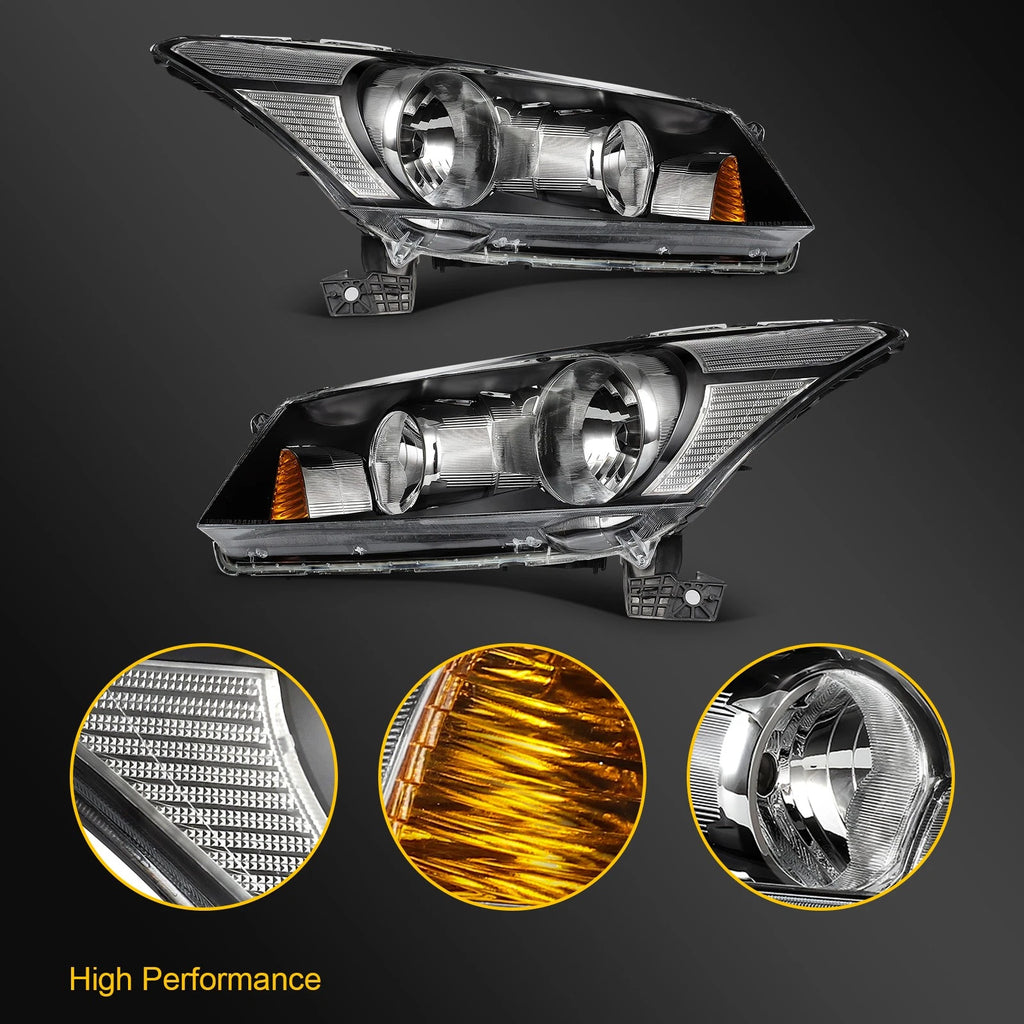 2X Headlight Assembly for Honda Accord (2008–2012)