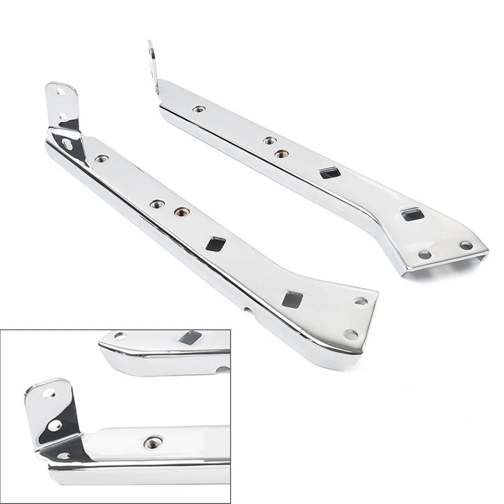 Set of 2 Saddlebag Rail Support Brackets Chrome for Harley Touring (1985–2008)