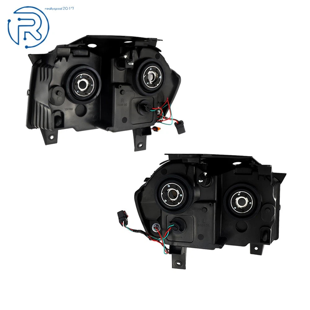 Halogen Headlights for Jeep Grand Cherokee (2005–2007) Left & Right Black Housing