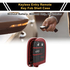 Set of 4 Key Fob Shell Cases for Dodge Charger (2006–2023) Black Red