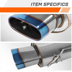 Burnt Muffler Tip Catback Exhaust System for Nissan Altima 2002–2006 QR25DE