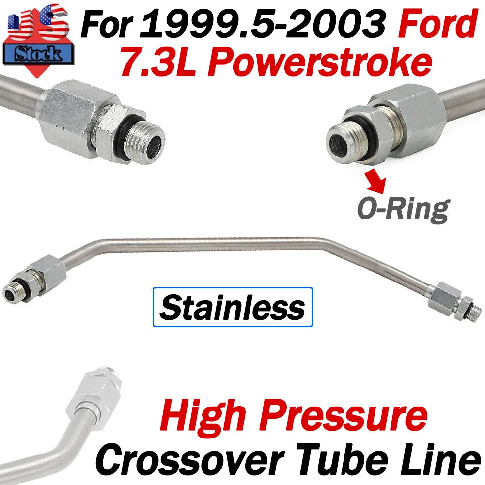 High Pressure Crossover Tube w/ Orings for Ford F250 F350 F450 F550 (1999.5–2003)