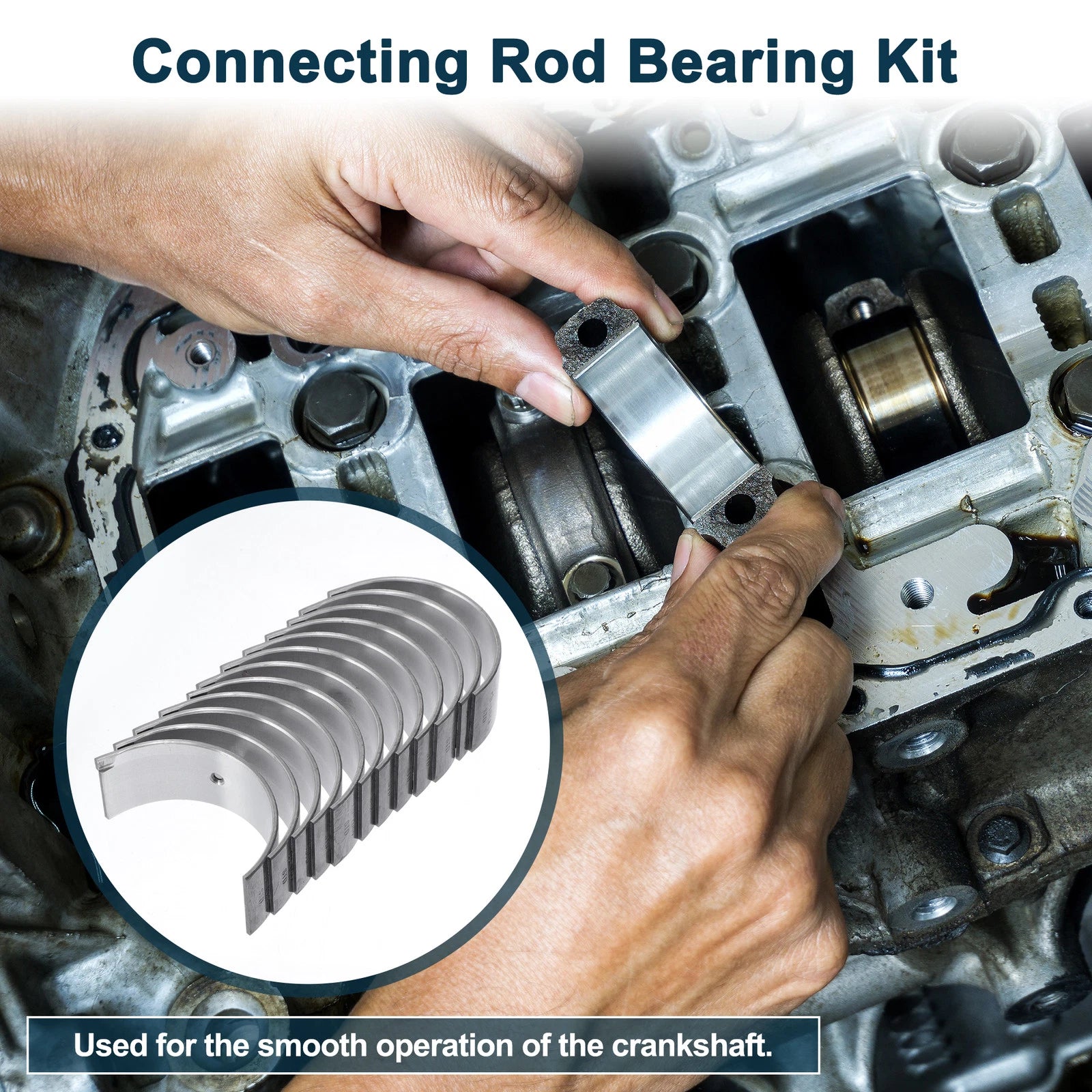 Set of 12 Connecting Rod Bearings for Nissan (12111V0700)