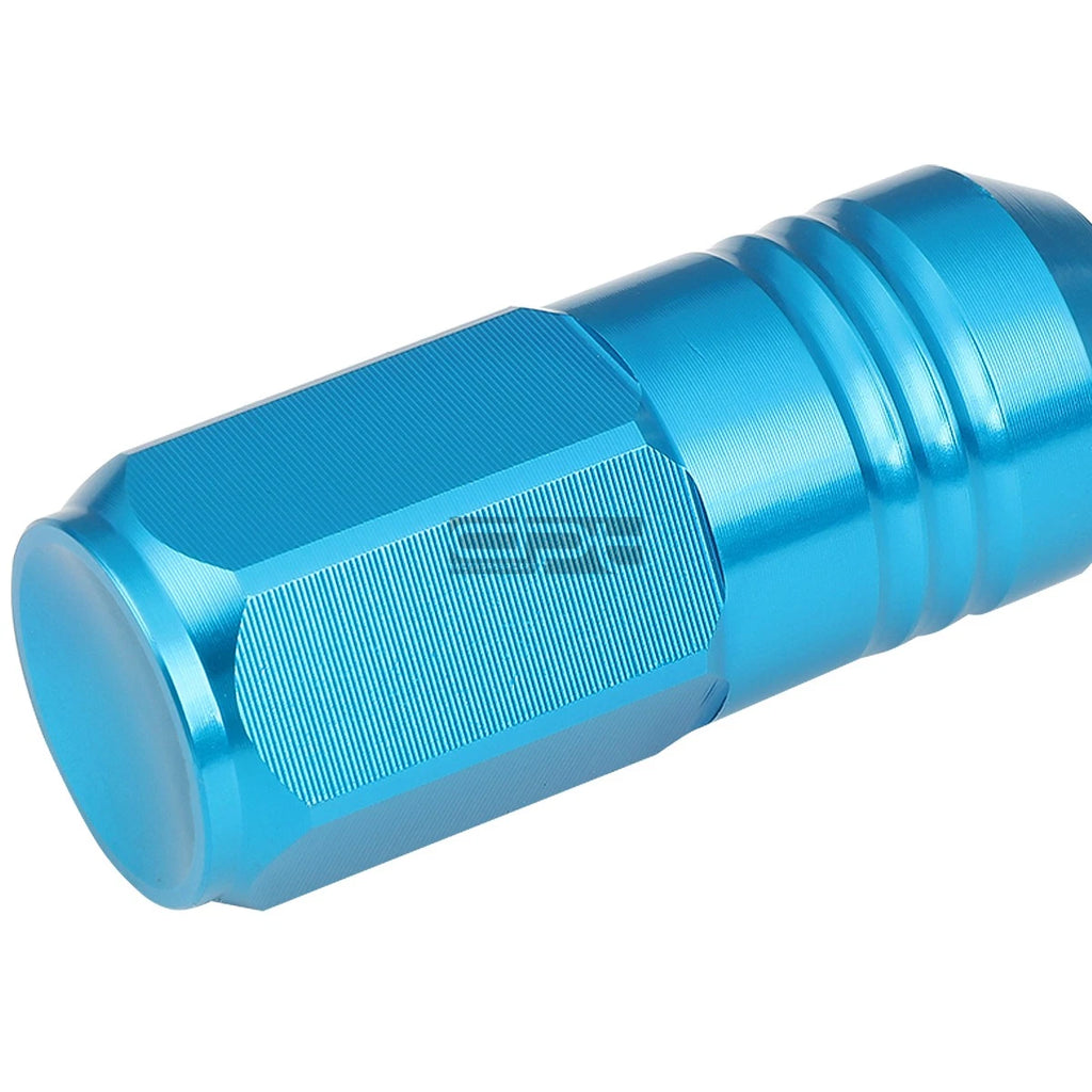 Set of 20 Closed End M12x1.25 50mm Tall Sky Blue Aluminum Lug Nuts