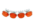 Amber Mini Reflectors Stud Mount for Motorcycle Bicycle Truck Trailer (Qty 4)