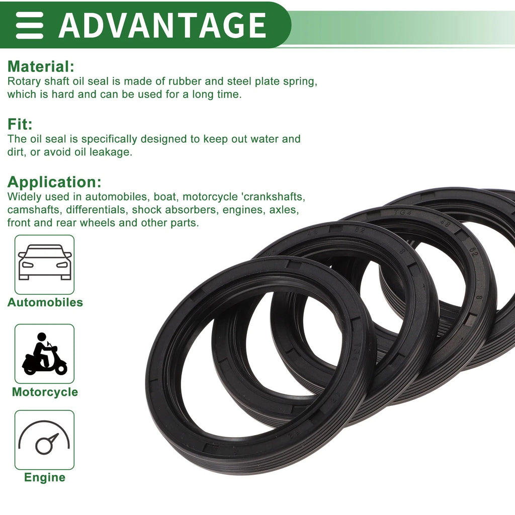 Oil Seal NBR Rubber 48x62x8mm for Various Models (5 Pcs)