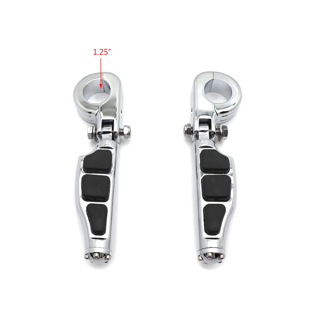 Chrome Highway Stiletto P-Clamp FootPeg Clamp Kit 1.25" for Honda GoldWing (GL180)