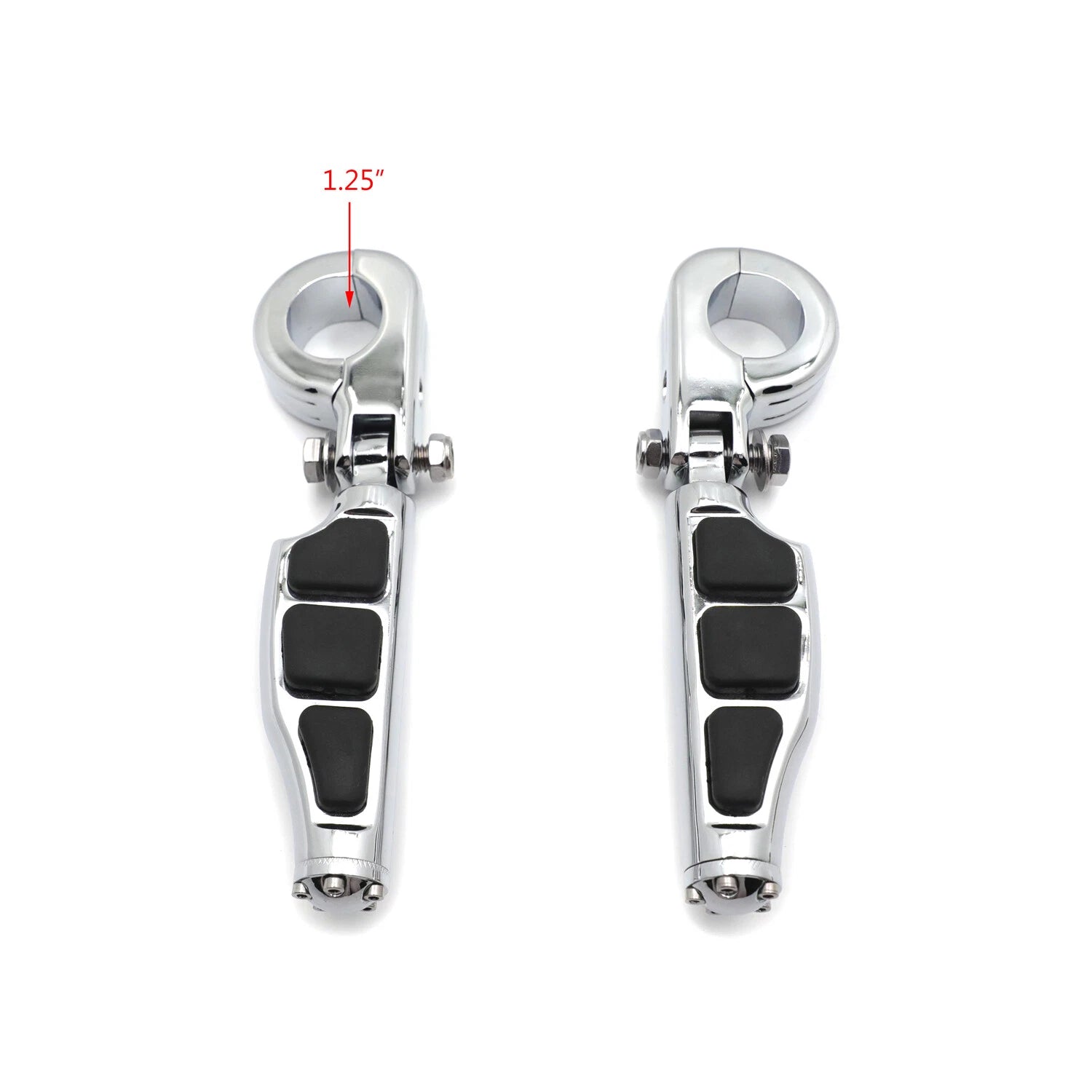 Chrome Highway Stiletto P-Clamp FootPeg Clamp Kit 1.25" for Honda GoldWing (GL180)