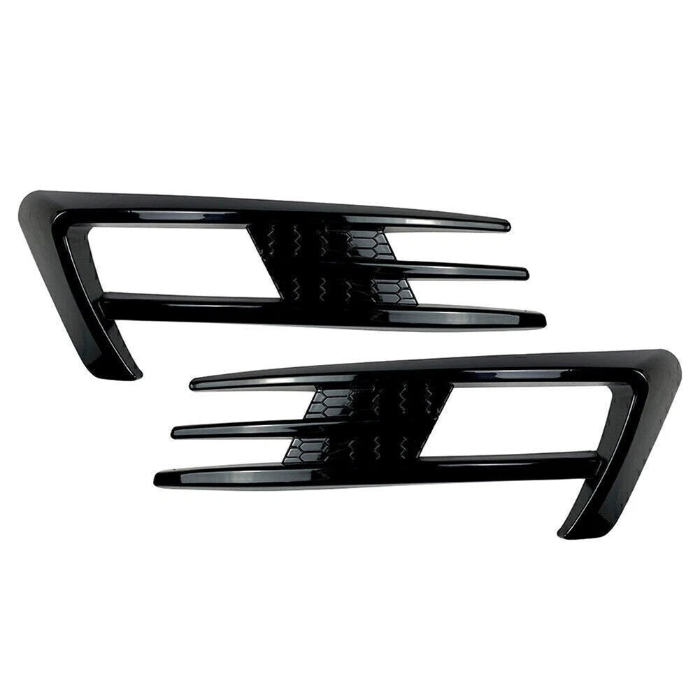 Fog Light Lamp Cover Bumper Grille Trim for VW Golf 7 MK7 (2013–2016) - Black Pair