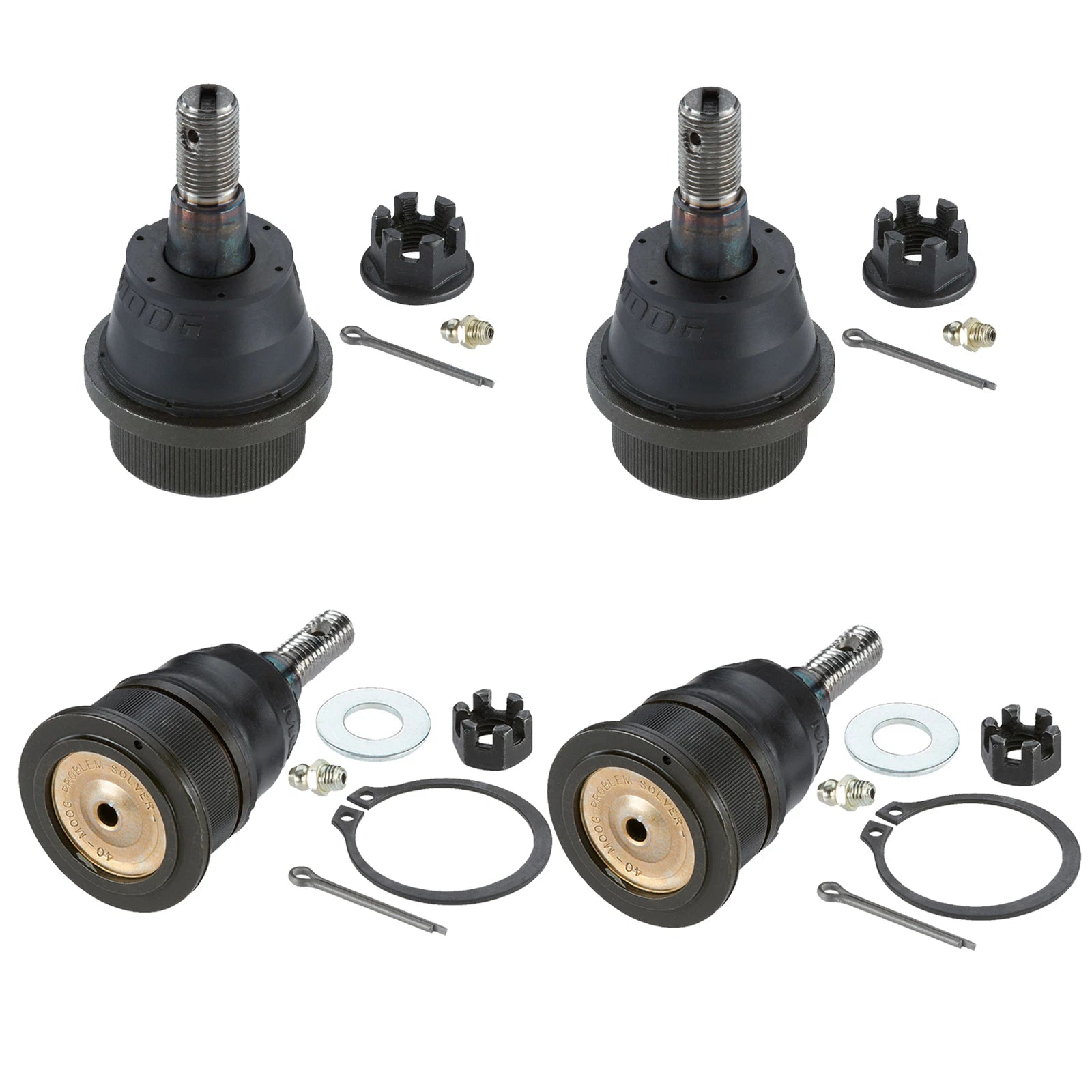 Set of 4 Moog Front Upper & Lower Suspension Ball Joints for Chevrolet GMC Hummer