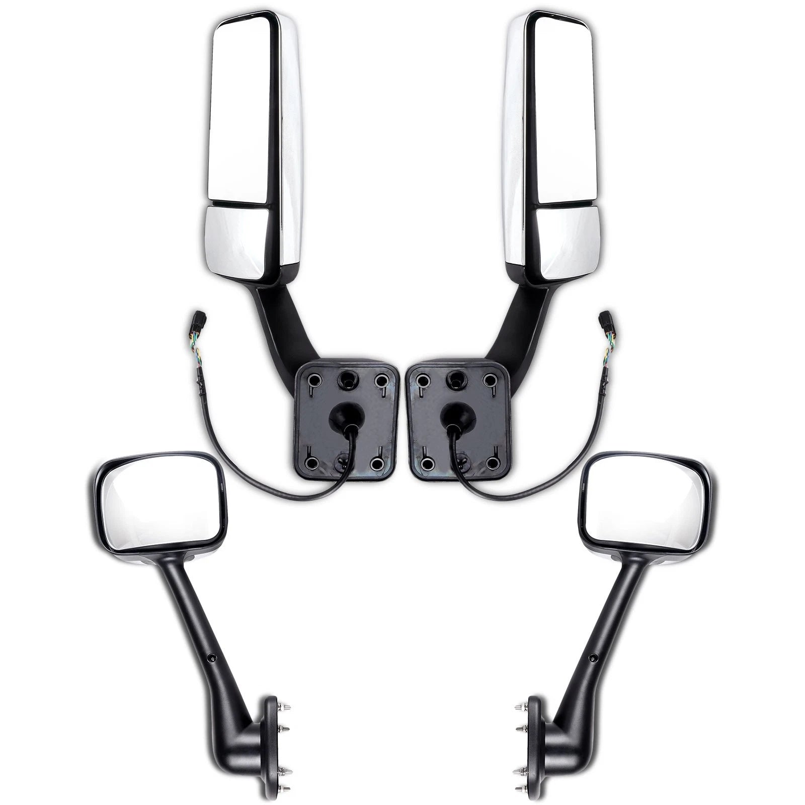 Heated Chrome Mirrors Pair for Freightliner Cascadia (2010–2023)