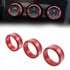 Set of 4 AC Climate Control Knob Ring Covers for Subaru Forester XV Crosstrek WRX STi Red