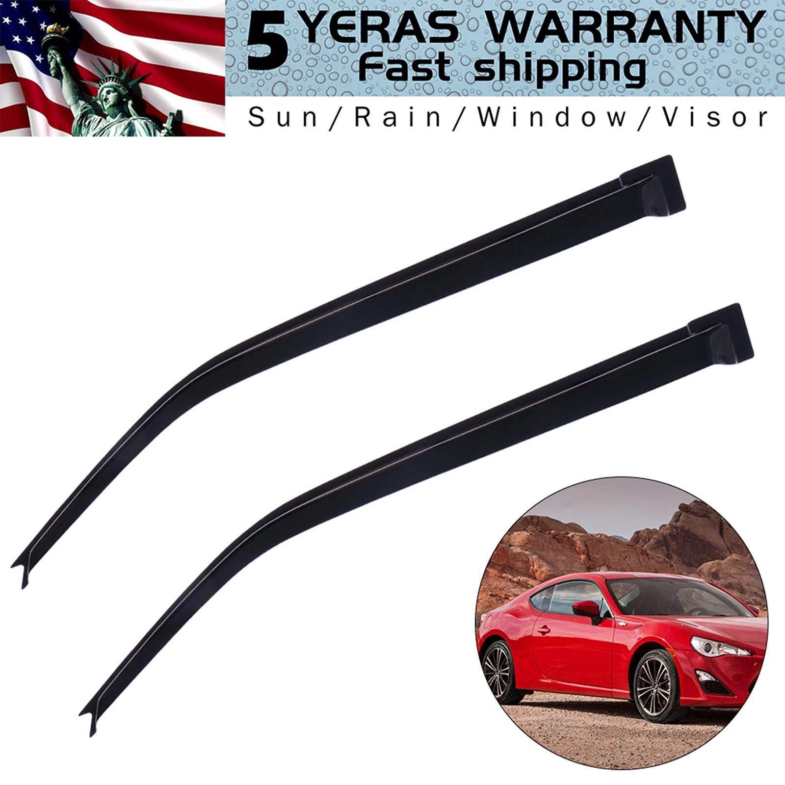Sun/Rain Guard Tape-On Window Visors for Scion TC (2011–2016)