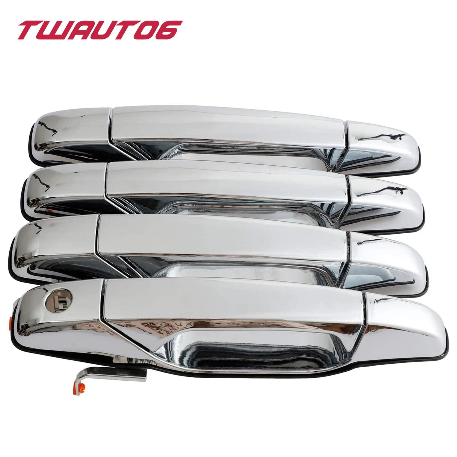 Set of 4 Chrome Outside Door Handles for Chevy Silverado Tahoe GMC Sierra (2007–2014)