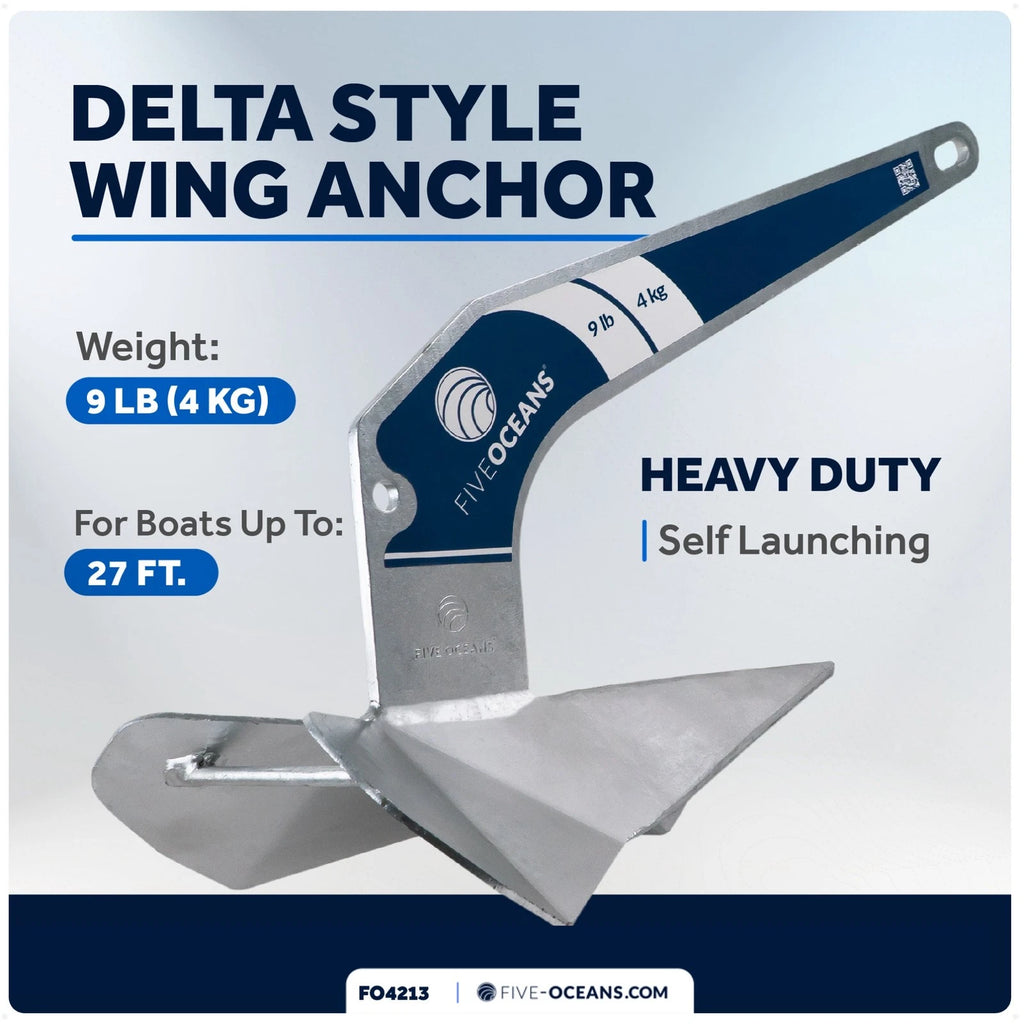 9 Lb Delta Style Boat Anchor Hot Dipped Galvanized Steel