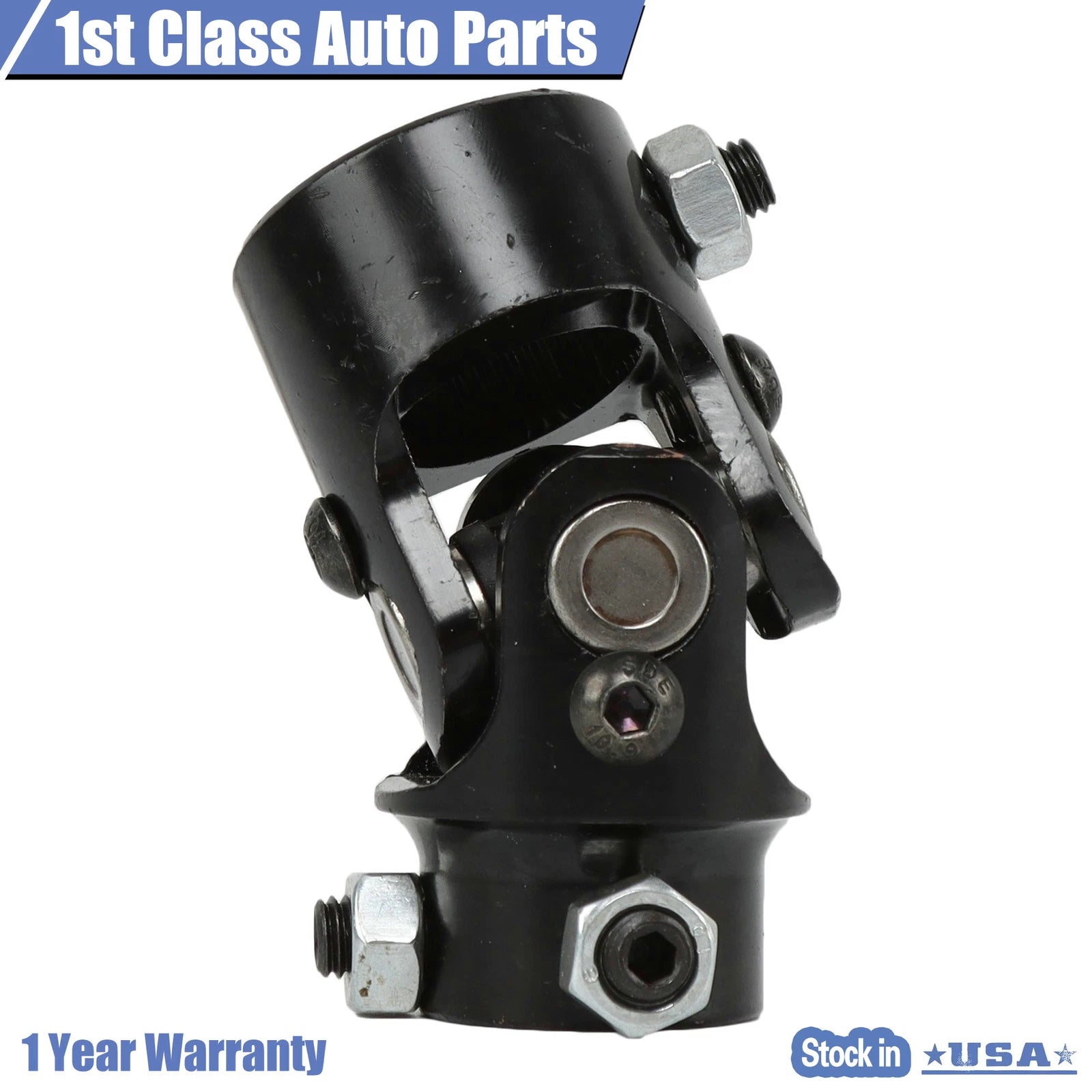 1" to 3/4" DD Black Steering Box U Joint for Universal Fit (All Years)