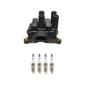 Set of 4 Denso Ignition Coils & Bosch Platinum Spark Plugs for Ford Focus (2000–2007)
