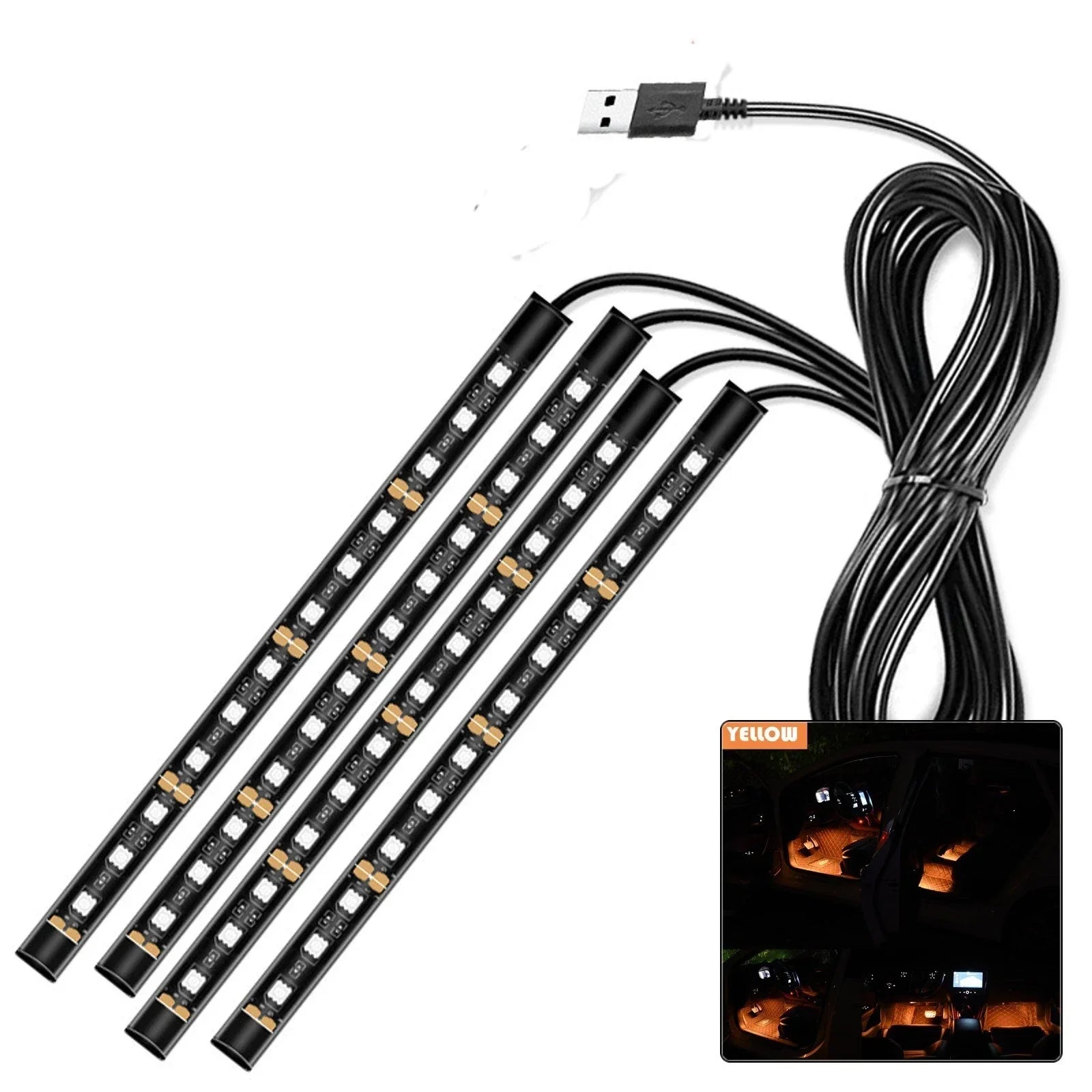 LED Foot Light Strip / USB-Powered / Interior Signal Lamp for Cars