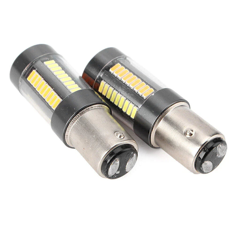 Pair Amber White Switchback 1157 LED Turn Signal Bulbs for Car