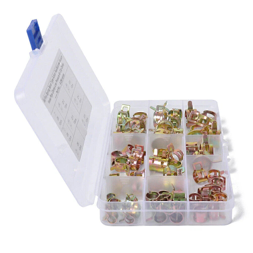 80pcs 6-15mm Spring Band Fuel Vacuum Hose Pipe Clamps