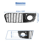 Pair Front Fog Light Grille Cover for Audi A4 B8 (2009–2011) 8KD807682 Black