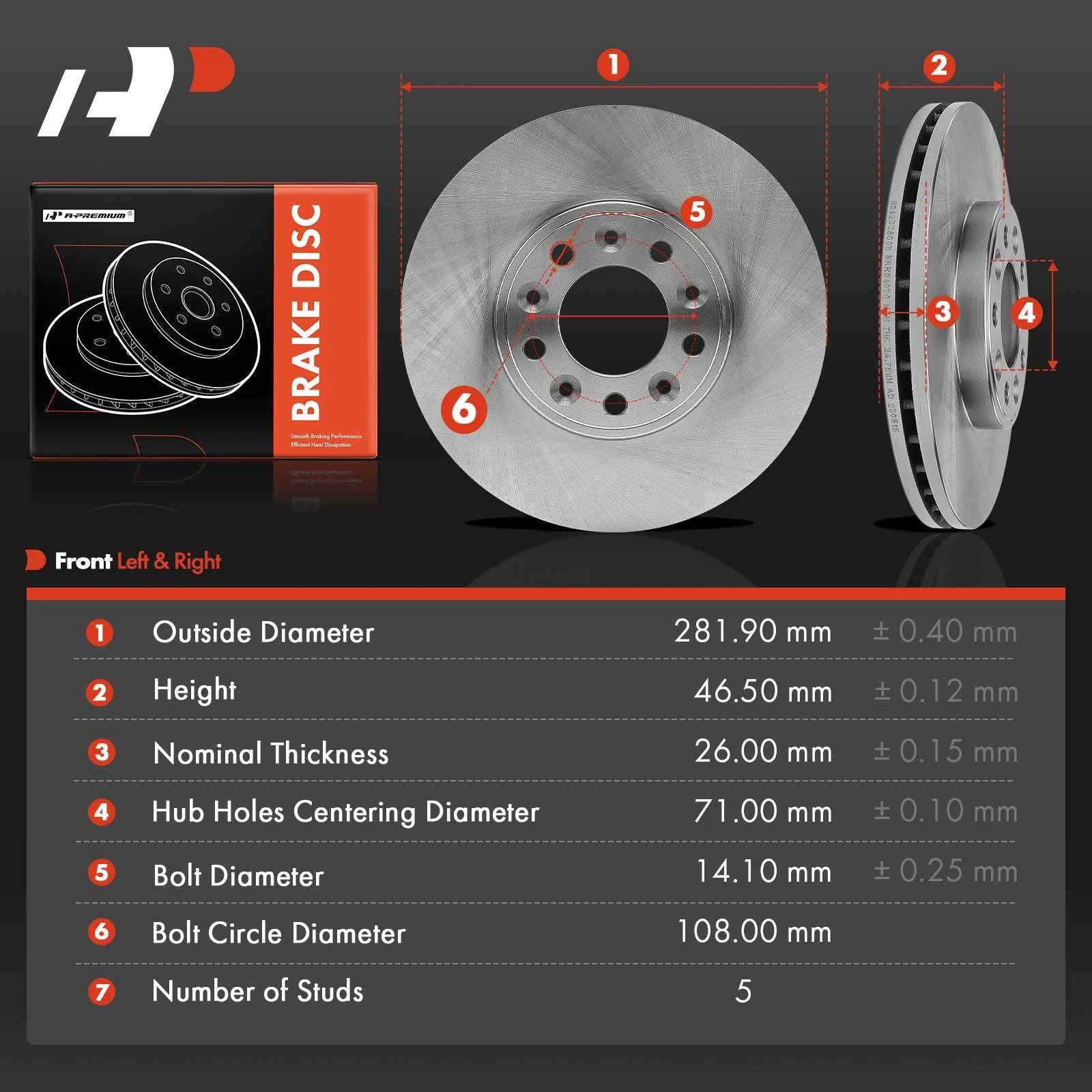 Front Side Disc Brake Rotors for Ford Windstar (1999-2003)
