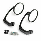 Pair of L-Bar Round Rear View Mirrors for Universal Motorcycle (8/10mm)