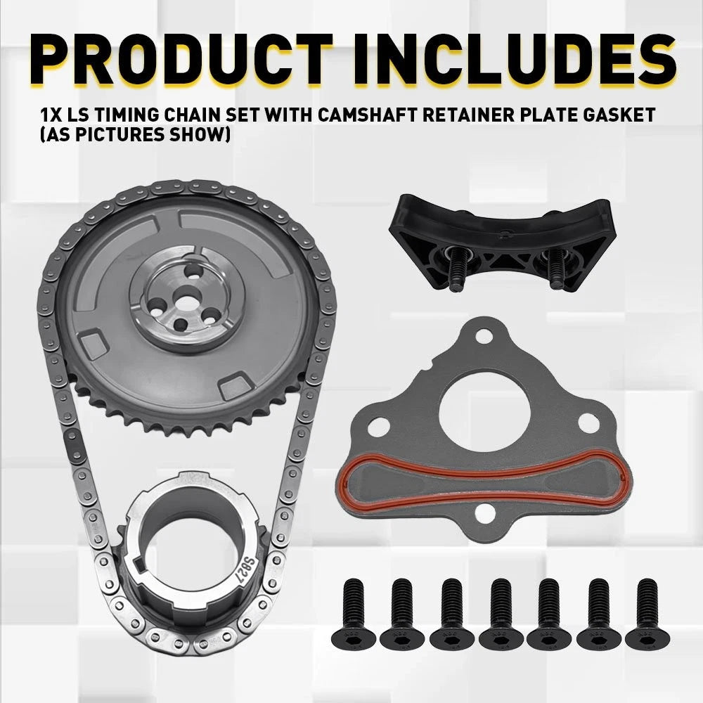 Complete Timing Chain Set Gasket for GM 4.8L 5.3L 6.0L LS2 LS3 LSA (2000–2023)